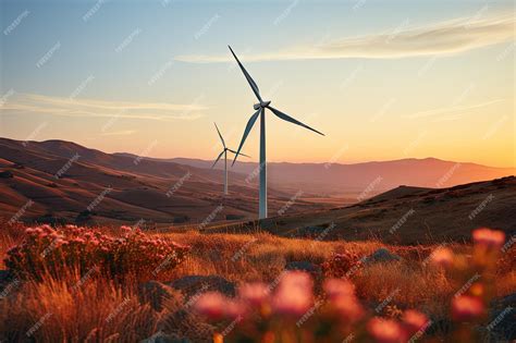 Premium Photo A Majestic Wind Turbine Harnessing Natures Power In A Vast Open Field Created