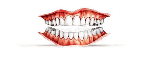 A Detailed Illustration Of Human Teeth And Gums Showcasing Oral Anatomy