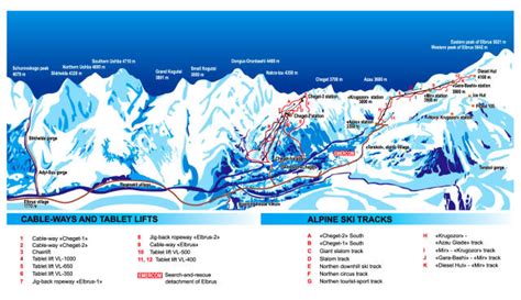 Mt Elbrus Piste Map | Plan of ski slopes and lifts | OnTheSnow