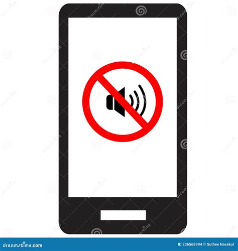 Turn Off Phone Ringer Icon on White Background. Silence Cell Phone Sign