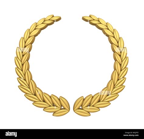 Isolated Gold Laurel Wreath Leaves Fotos Und Bildmaterial In Hoher