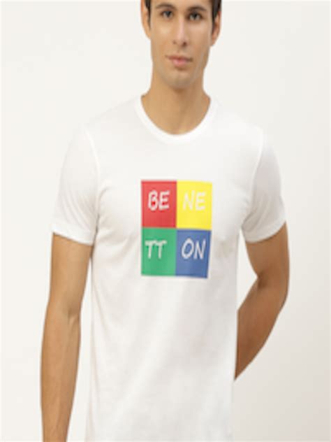 Buy United Colors Of Benetton Men White Brand Logo Printed T Shirt Tshirts For Men 14111798