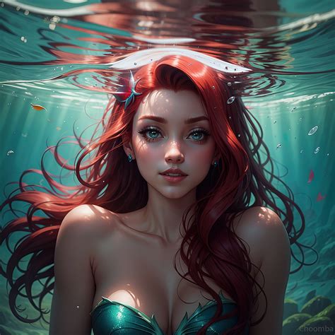 Ariel (Disney Princess) Wallpaper 4K, AI art, Underwater