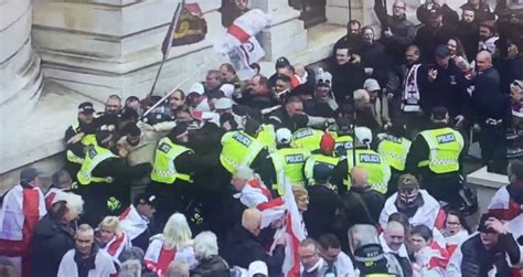 St George S Day Central London Rally Turns Violent As Brawl With Police