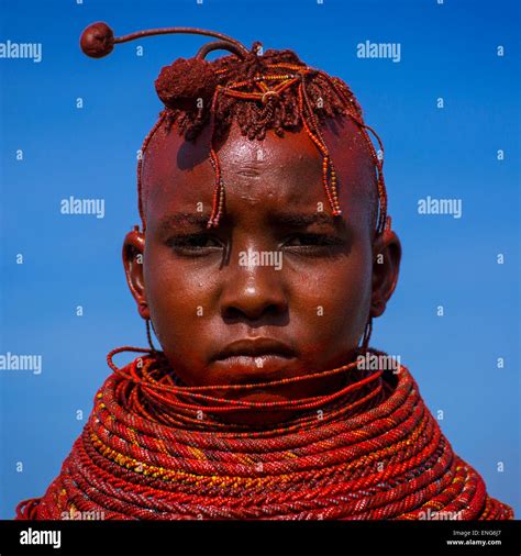 Turkana Tribe Woman With Huge Necklaces And Ear Rings Turkana Lake Loiyangalani Kenya Stock