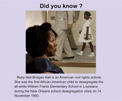 Ruby Bridges | American children, Civil rights activists, African american