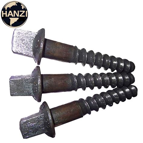 Steel Threaded Spike Screws And Fasteners For Train Track Screw