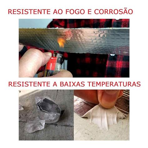 Fita Adesiva Impermeavel 50mm 5 Metros Kit 3 Unidades Telhado Rufo