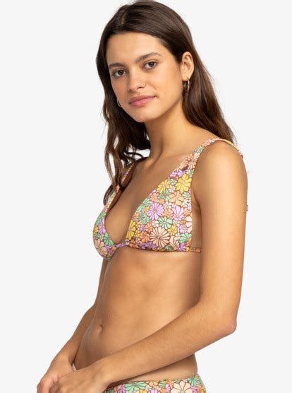 All About Sol Elongated Tri Bikini Top For Women Roxy