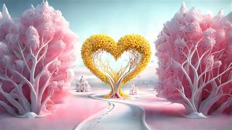 Premium Ai Image A Heart Shaped Tree In The Snow