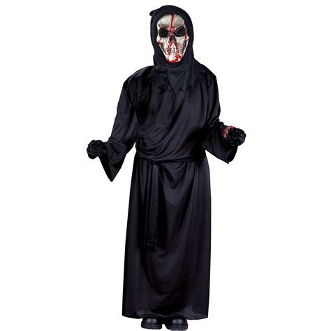 Fun World Bleeding Grim Reaper Black Halloween Scary Costume Big Boys