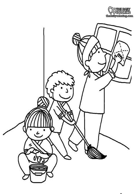 Cleaning Coloring Pages The Daily Coloring