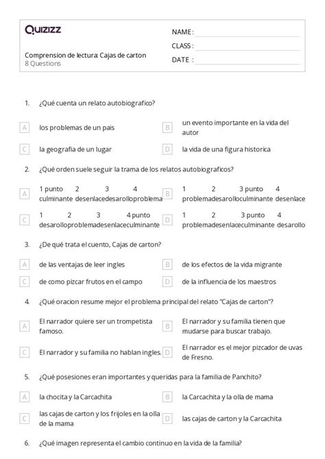 Estrategias De Comprensi N Lectora Hojas De Trabajo Para Grado En