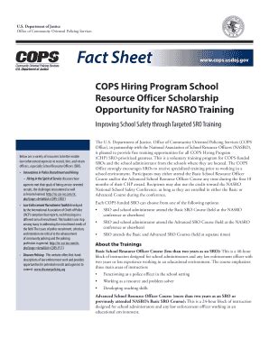 Fillable Online Cops Usdoj COPS Hiring Program School Fax Email Print