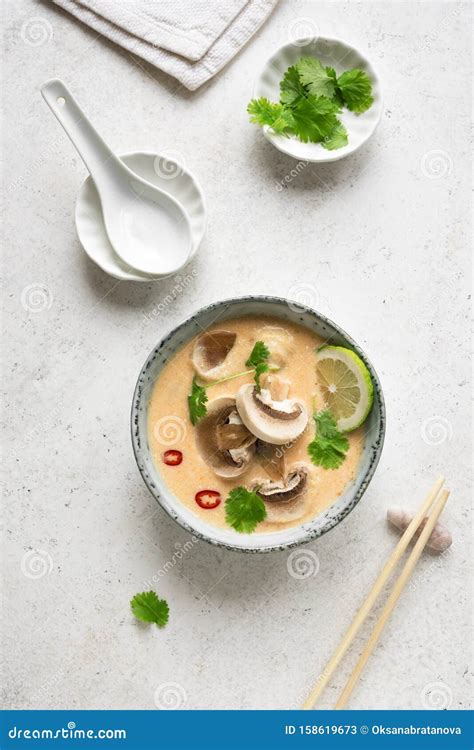 Tom Kha Gai Soup stock image. Image of herb, galangal - 158619673