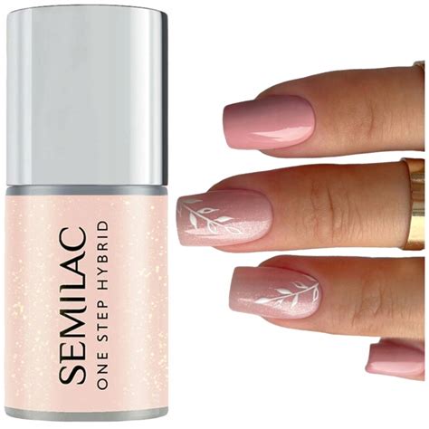 Semilac One Step S258 Naked Glitter Peach 5 Ml Lakier Hybrydowy