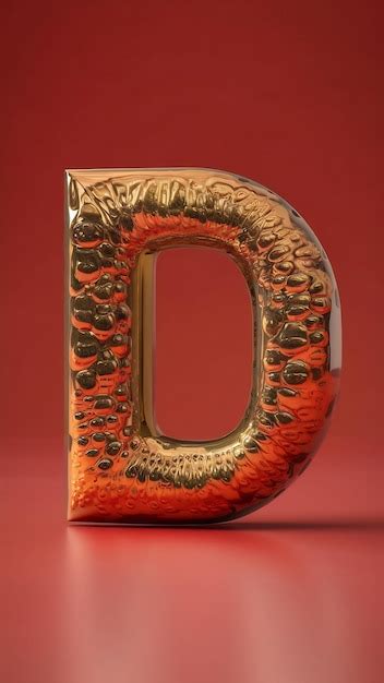 3d Rendering Of Letter D Premium AI Generated Image