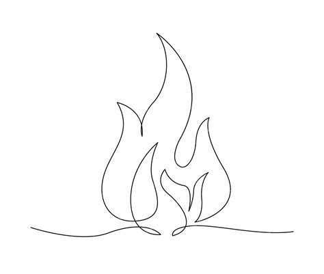 premium vector continuous  drawing   fire