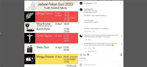 Jadwal Dan Live Streaming Misa Jumat Agung 2022 Hingga Minggu Paskah Di