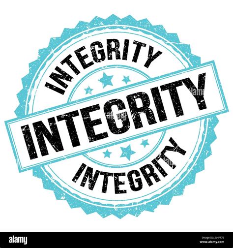 INTEGRITY Text Written On Blue Black Round Stamp Sign Stock Photo Alamy