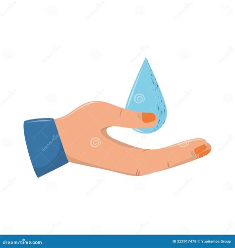 Hand And Water Drop Stock Vector Illustration Of Wash