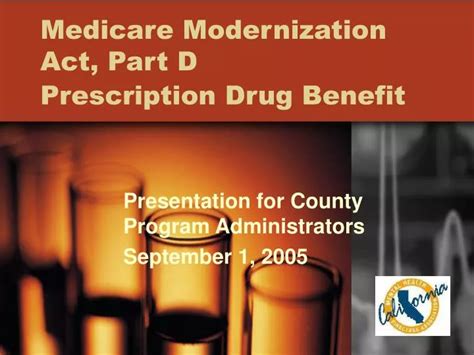 Ppt Medicare Modernization Act Part D Prescription Drug Benefit