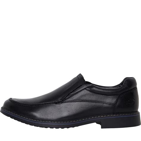 Buy SKECHERS Mens Bregman Ortes Shoes Black Leather