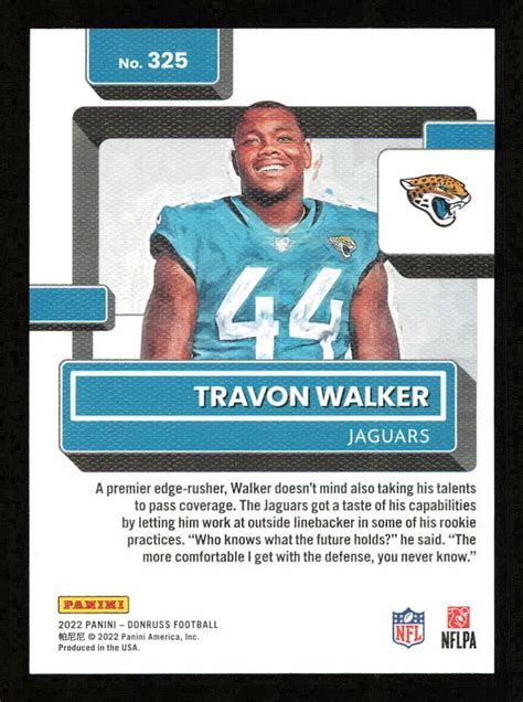 Travon Walker Panini Donruss Rc Rated Rookie Canvas Jaguars