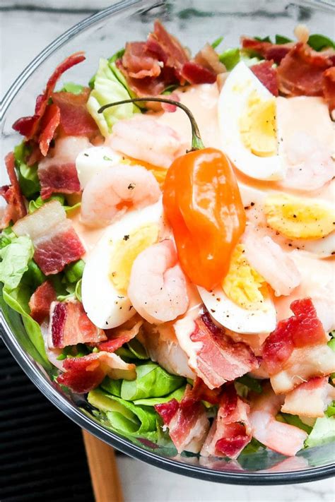 Layered Shrimp Cobb Salad Recipe Reluctant Entertainer