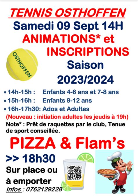 Tennis Club Osthoffen Animations Et Inscriptions 2023 2024 Mairie