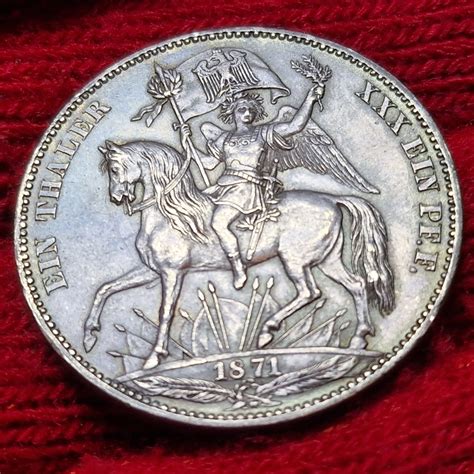 Sachsen Germany Taler Siegestaler 1871 Siegestaler König Johann unc