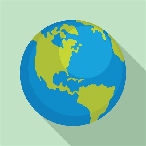 Earth Planet Icon Flat Style Vector Art At Vecteezy