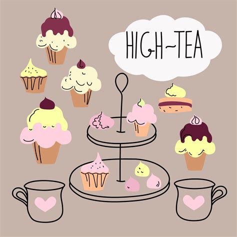 High Tea Vector Art 5547112 Vector Art At Vecteezy