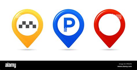 Colourful Map Pointers Map Pointer Map Parking Pointer Map Taxi