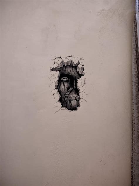 Drew This Wall Titan In My Room Using Marker And Pencil Hows It R