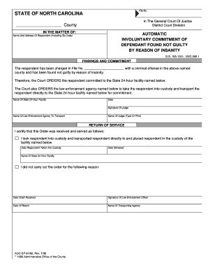 Fillable Online Nccourts Name And Address Of Respondent Including Zip