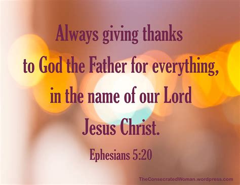 Verse Of The Day Ephesians 5 20 Always Giving Thanks