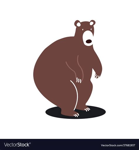 Cute Brown Bear Cartoon Royalty Free Vector Image