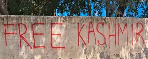 'Free Kashmir' graffiti found on Delhi park wall - Rediff.com India News