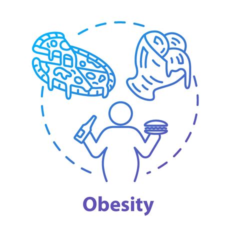 Obesity Concept Icon Unhealthy Eating Habits Overweight Person