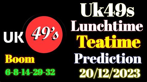 Uk49s Lunchtime Prediction For Today Uk49s Lunchtime And Teatime