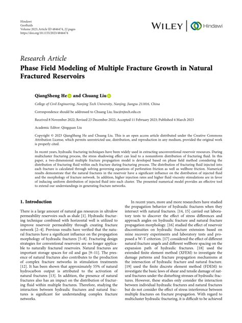 PDF Phase Field Modeling Of Multiple Fracture Growth In Natural