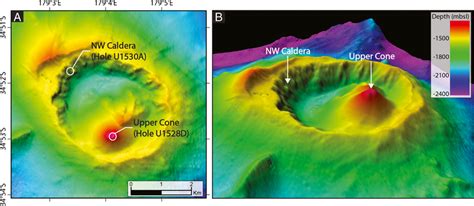 Bathymetric Map Of Brothers Volcano A Approximate Location Of Drill