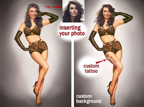 Personalized Portrait Sexy Woman Art Vintage Lingerie Etsy
