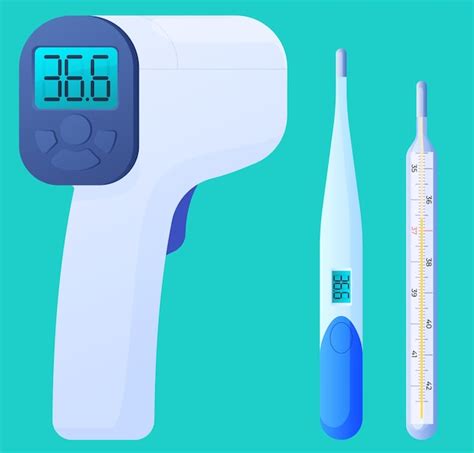 Termómetros Para Medir La Temperatura Corporal Termómetros Electrónicos Vector Premium