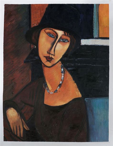 Jeanne Hebuterne With Hat And Necklace Amedeo Modigliani Etsy