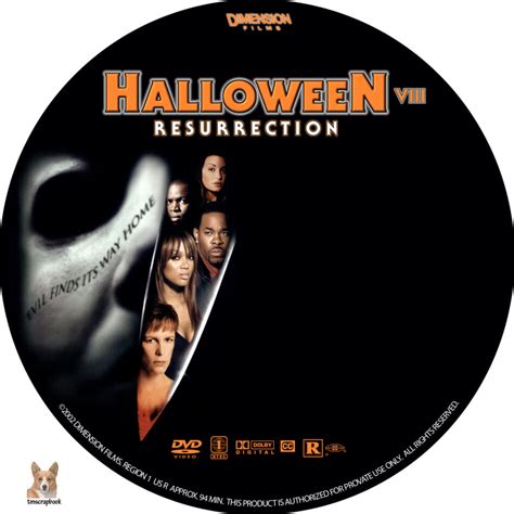 Halloween: Resurrection dvd label (2002) R1 Custom