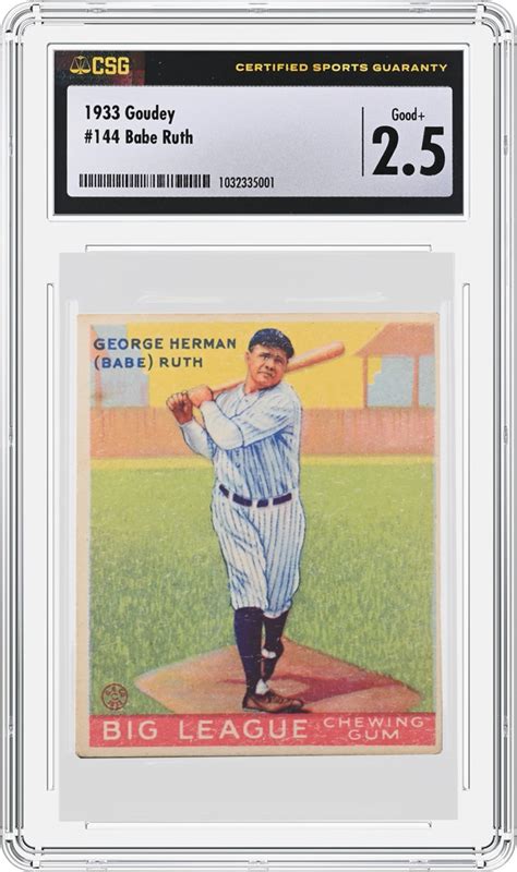 CSG Certifies Two Vintage Babe Ruth Baseball Cards CGC