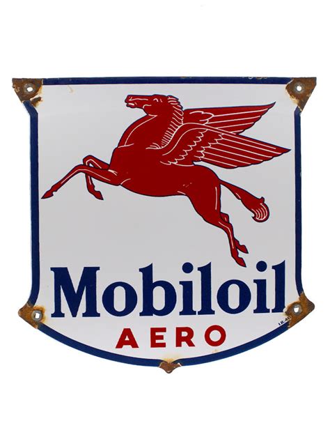 Vintage Signs 1940 Mobiloil Aero Pegasus Porcelain Sign I Crave Cars