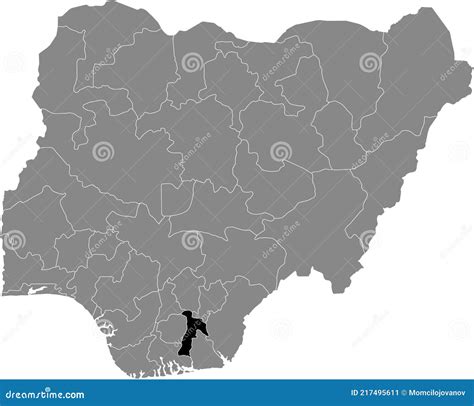 Location Map Of The State Of Abia Of Nigeria Stock Vector